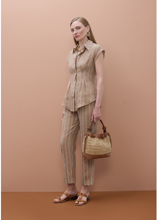 Camicia a Righe Maniche Corte