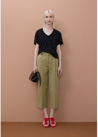 Pantalón corte recto con pliegues