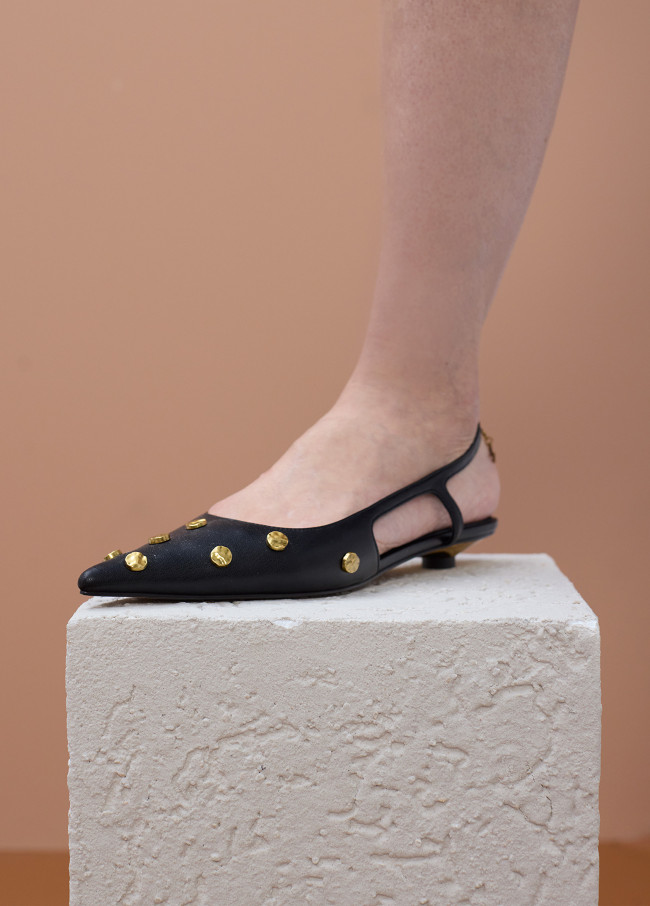 Chaussures à Talons Ornées de Clous