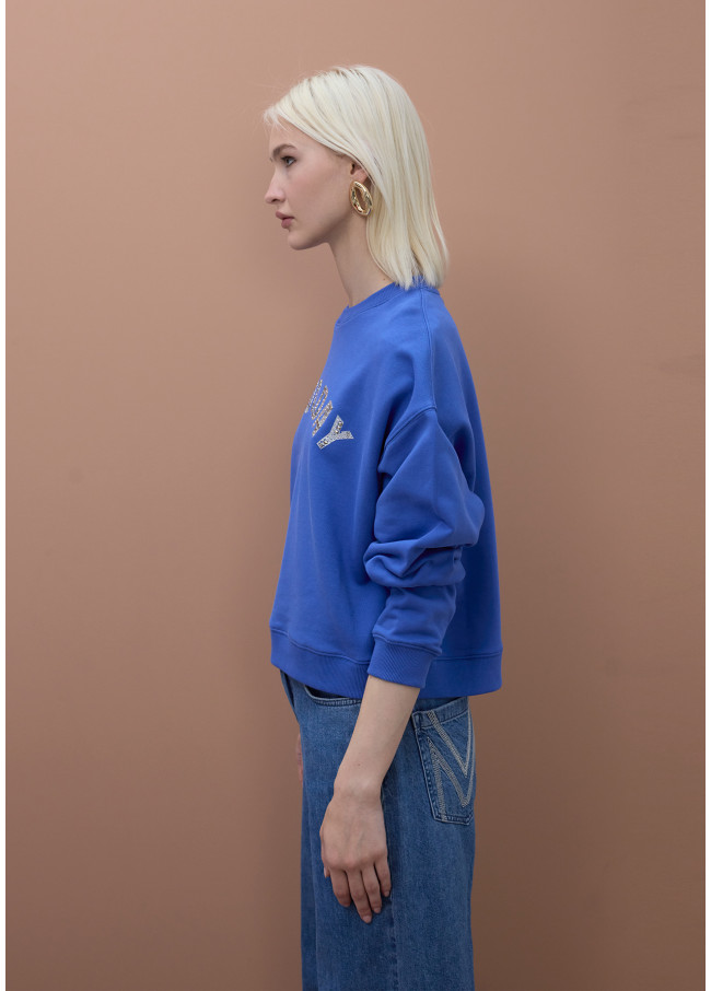 Sudadera felpa cuello redondo texto good day