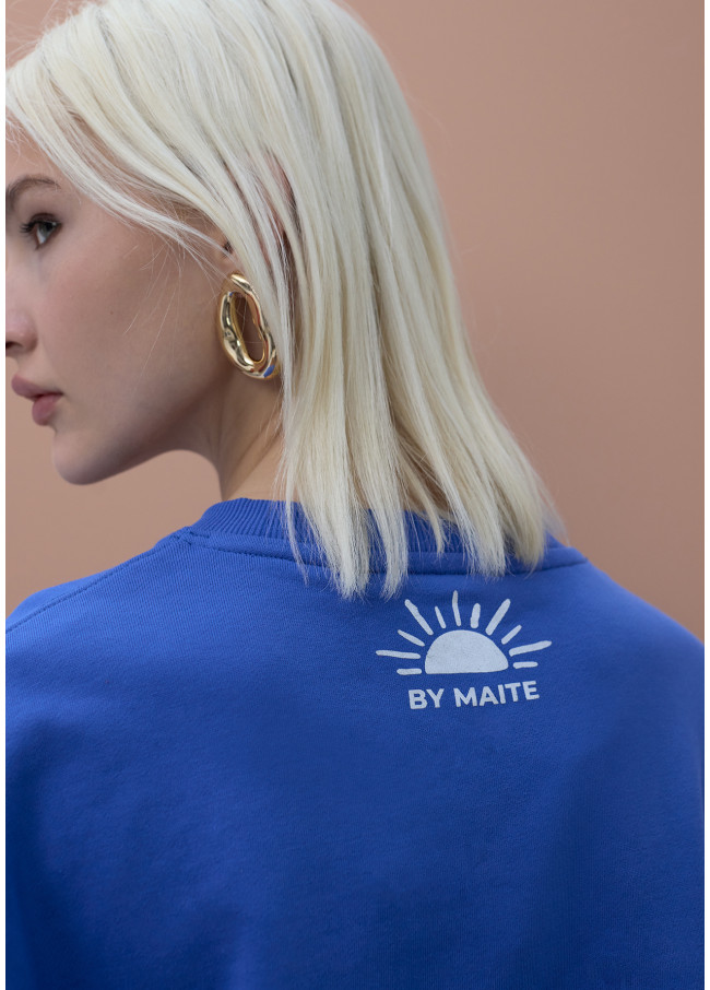 Round Neck Fleece Sweatshirt 'Good Day'