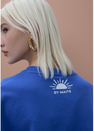 Round Neck Fleece Sweatshirt 'Good Day'