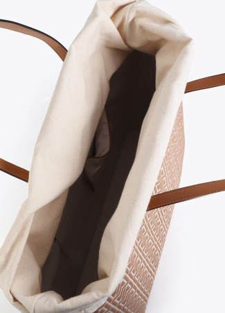 Shopper en Jacquard et Effet Cuir