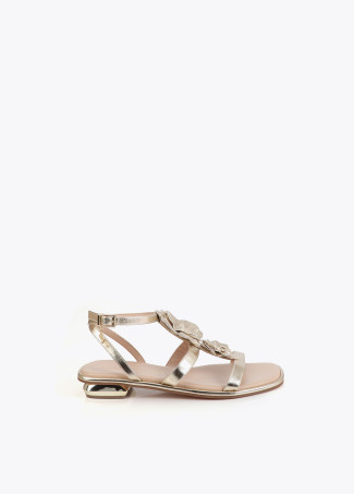 Flat Sandal with Floral Embellishments