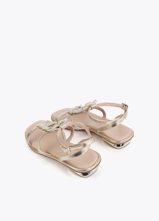 Flat Sandal with Floral Embellishments