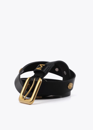 Ceinture avec Boucle Carrée et Clous Irréguliers