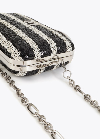 Pochette Rayée Sequins
