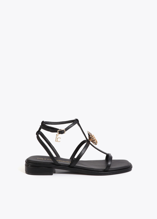 Flat Sandal with Crystal Embellished Strap