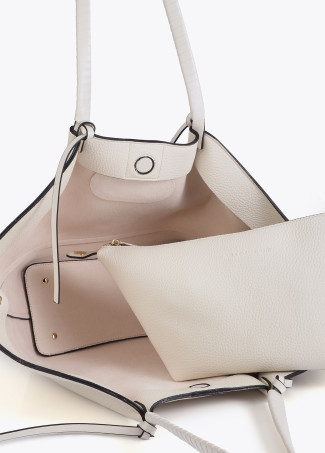 Shopper efeito couro com alça trançada