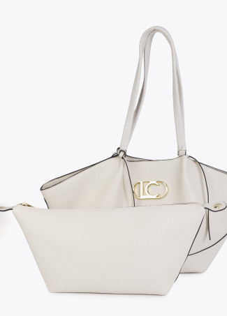 Shopper effetto pelle con manico intrecciato