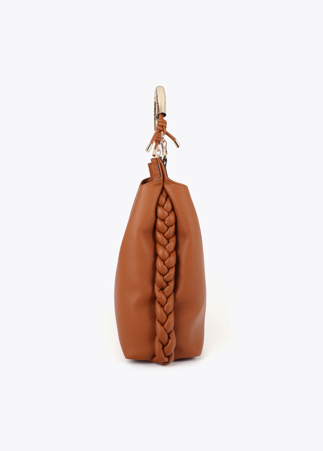 Shopper con Manico in Metallo Intagliato