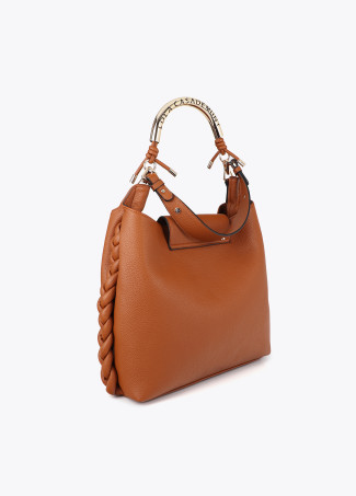 Shopper con Manico in Metallo Intagliato