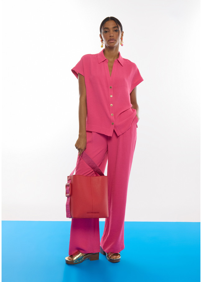 Contrast Handle Nylon Shopper