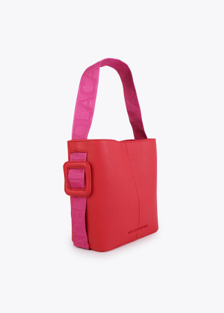 Shopper de nylon com alça contraste