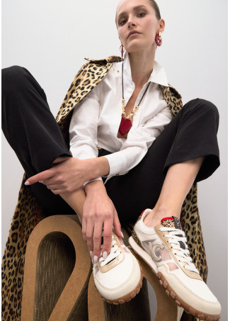 Mesh and Fabric Sneakers