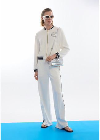 Bomber Scuba with Ribbon Detail and Back Print