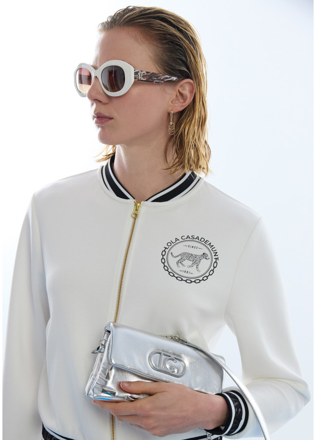 Bomber Scuba with Ribbon Detail and Back Print