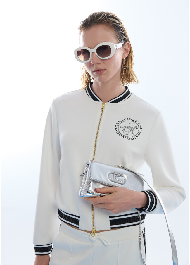 Bomber Scuba with Ribbon Detail and Back Print