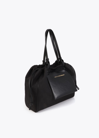 Nylon and PU Shopper Bag