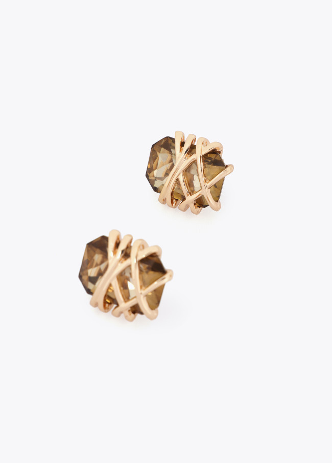 Boucle d'oreille maxi cristal avec détail...