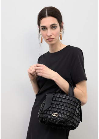 Braided Material Bag with Bow Detail