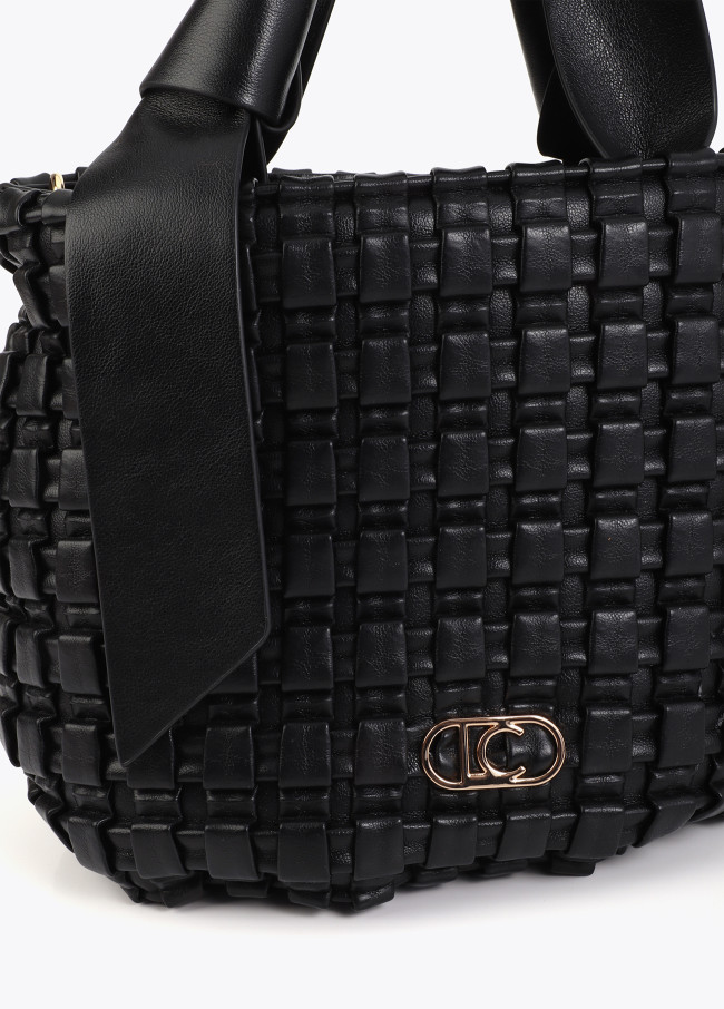 Braided Material Bag with Bow Detail