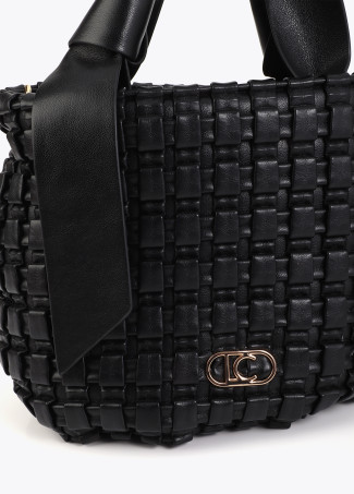 Braided Material Bag with Bow Detail