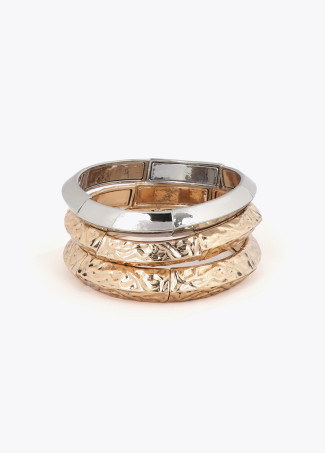 Conjunto de Pulseiras Elásticas Bicolor com Textura