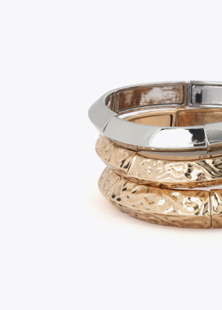 Set Bicolor Texturierte Elastische Armbänder