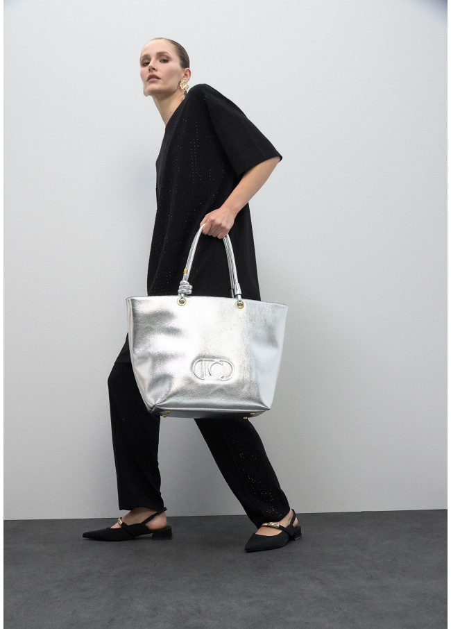 Shopper desestructurado plateado