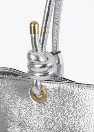 Golden Deconstructed Shopper with Embossed Oval Logo