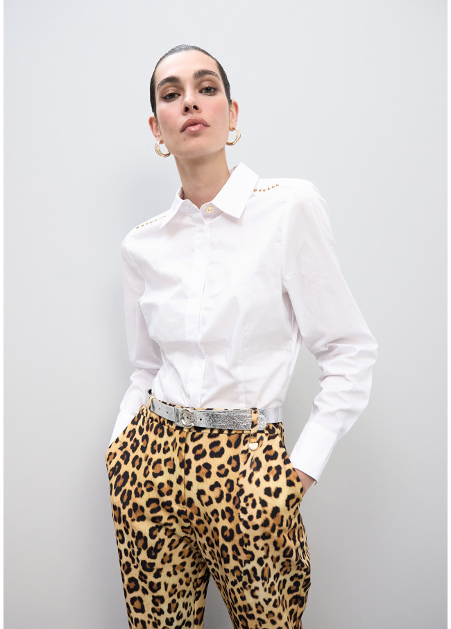 Ceinture Réversible Boucle LC Métallisée Argentée