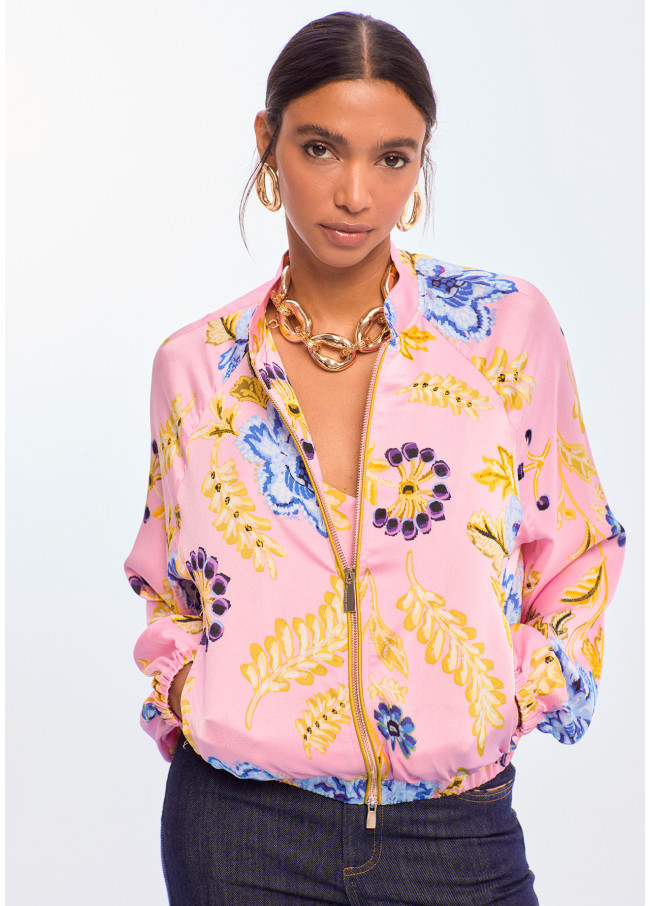 Satin Printed Bomber