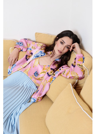 Bomber en satin imprimé