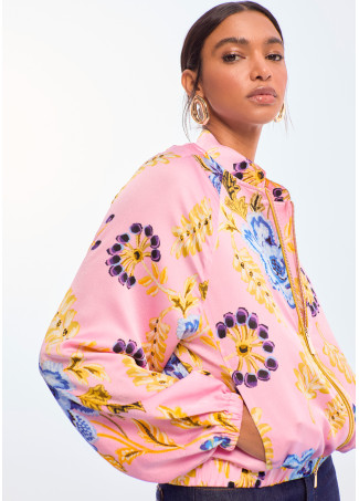 Bomber en satin imprimé