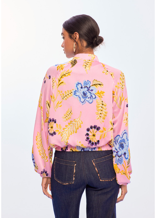 Bomber en satin imprimé