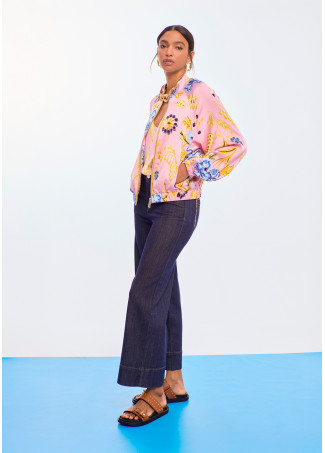 Bomber en satin imprimé