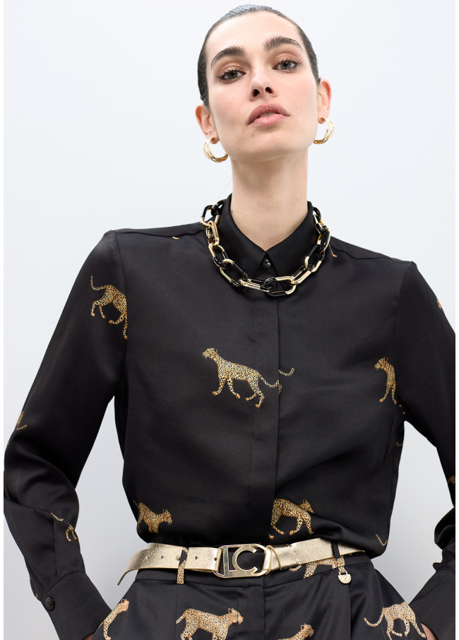 Cintura Metallizzata Reversibile Logo Ovale