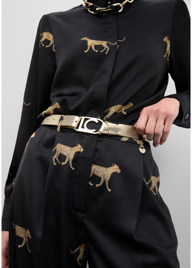 Metallic Reversible Belt Oval Logo