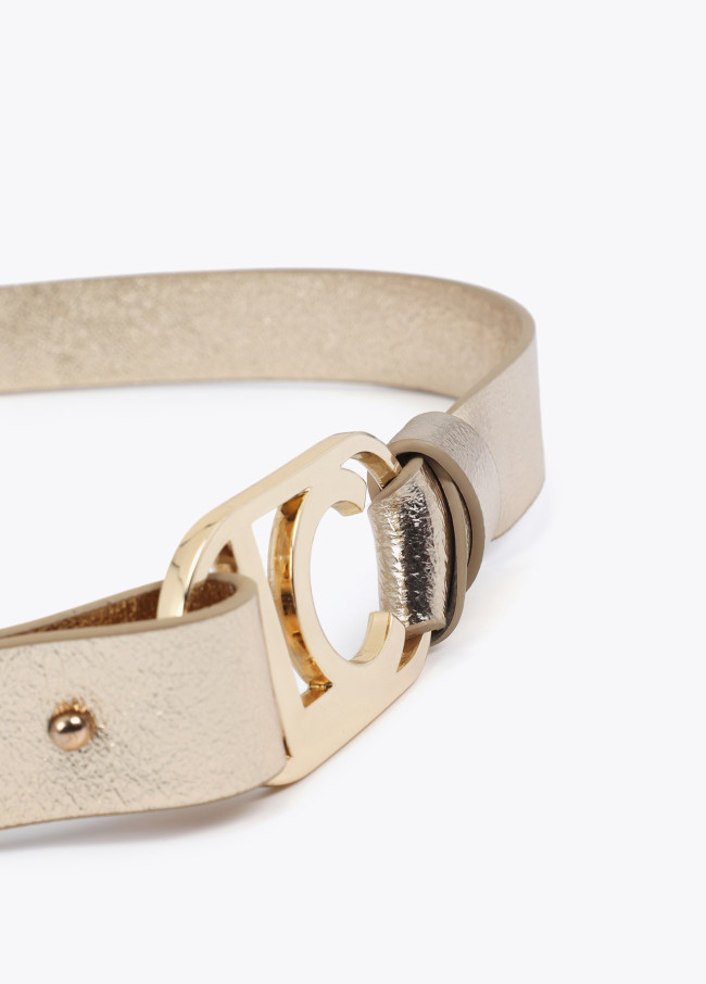 Metallic Reversible Belt Oval Logo