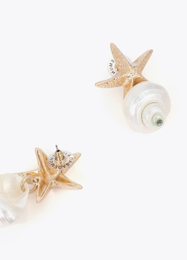 Metallic Starfish and Natural Seashell Maxi...