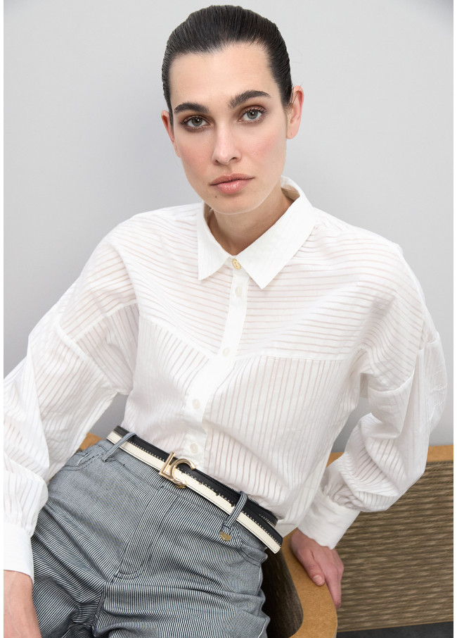 Cinturón bicolor hebilla logo LC