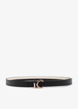 Ceinture bicolore rose et fuchsia avec boucle logo LC