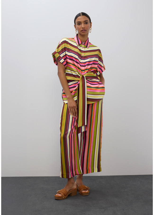 Culotte acetinado listrado