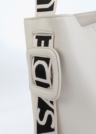 Shopper Bag with Contrast Nylon Handle