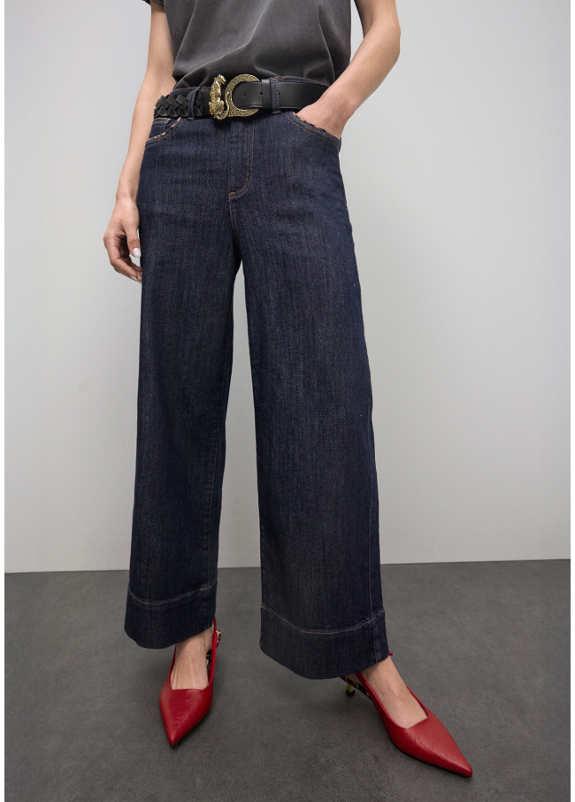 Cinto reversível efeito couro trançado fivela...