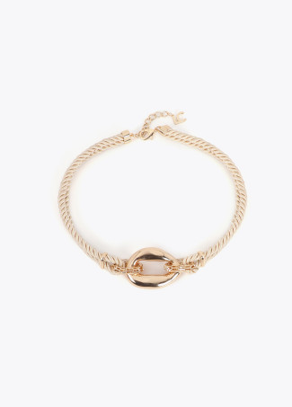 Collier à Cordon avec Combinaison de Maillons Métalliques