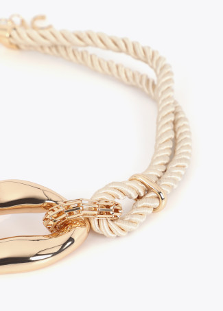 Collier à Cordon avec Combinaison de Maillons Métalliques