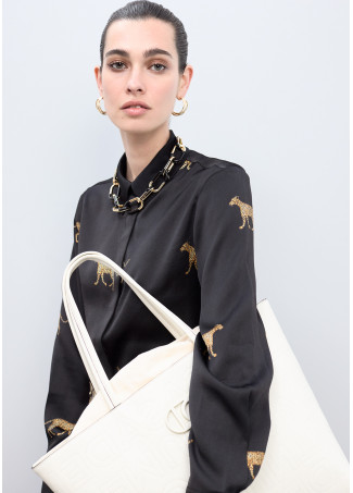 Collana a catena combinata in oro e acrilico