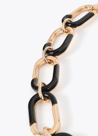 Gold and Acrylic Combined Chain Necklace